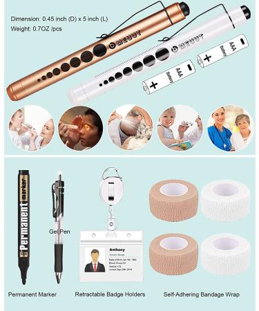 MEUUT 11pcs Nurse Stethoscope Case Kit - First Aid Bag with Penlights, Scissor, Bandage Wraps, Badge Holders - Nurse Accessories in Pu_black - Buy Online on SooperMarket.com