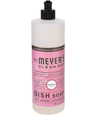 Mrs. Meyer's Liquid Dish Soap Rosemary - 16 Fl Oz | Eco-Friendly & Effective Cleaning for All Your Dishes | International Shipping Available - Buy Online on SooperMarket.com