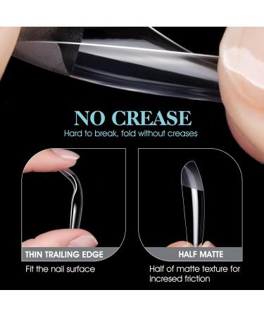 Gelike Ec Quadrat Full Cover Nageltips - Soft Gel Fake Nails 550 Pieces Clear Medium Pre-Buff PMMA Resin for DIY Nail Art & Salon Use 12 Sizes - Buy Online on SooperMarket.com