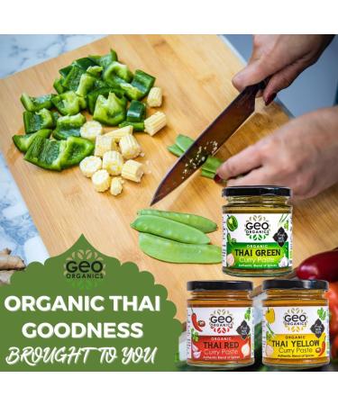 Geo Organics Thai Yellow Curry Paste | Organic Curry Paste | 180G | Serves 4 | Vegan Friendly | Authentic Restaurant Recipe Base Pack of 1 Thai Yellow Curry Paste 180g (Pack of 1) - Buy Online on SooperMarket.com