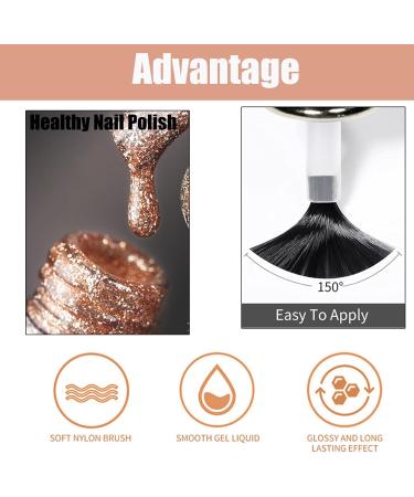 Glitter Nail Polish - Champagne Gold Nail Varnish Quick Dry Nail Polish Long Lasting Glitter Nail Varnish Gel No Need Baking Nail Polishes for Women Girls DIY Home Manicure Polish Nails (11ML) - Buy Online on SooperMarket.com