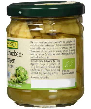 Organic Rapunzel Artichokes Quartered in Brine - 200g Pack | Premium Quality International Shipping - Buy Online on SooperMarket.com