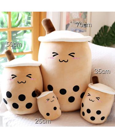 Kekeso Boba Plush Pillow - 50cm Brown Small Eyes Stuffed Toy, Bubble Tea Hugging Cushion - Buy Online on SooperMarket.com