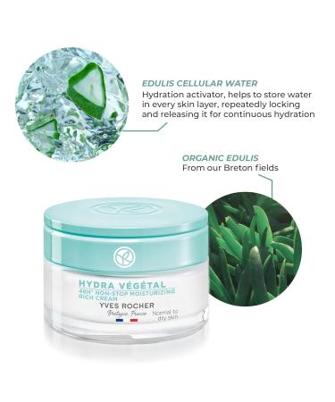 Yves Rocher Hydra Vegetal 48H Moisturizing Rich Cream - Best Face Moisturizer for Normal to Dry Skin - 1.6 FL OZ - Shop Internationally - Buy Online on SooperMarket.com