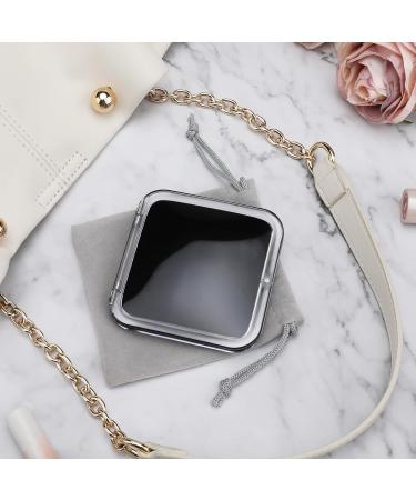 LONTAN Compact Travel Mirror 15X Magnification | Black Pocket Makeup Mirror for Handbag | Small Magnifying Mirror Gift for Girls | Square 8.5cm x 8.5cm - Buy Online on SooperMarket.com