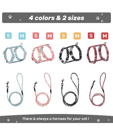 Petom Flower Pattern Cat Dishes & Adjustable Leash Set for Small to Medium Cats (S Red) - Perfect Cat Accessories for International Shipping - Buy Online on SooperMarket.com
