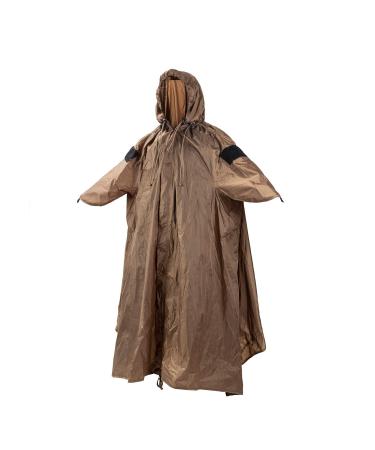 OneTigris TENTSFORMER Raincoat, Bushcraft Poncho Tent, Multiuse Waterproof Rain Cover for Men Women Adults Coyote Brown