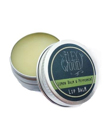 The Ilex Wood - Lemon Balm and Peppermint Lip Balm - All natural coldsore prevention palm oil free cruelty free plastic free moisturising lip balm handcrafted in the UK - 10ml