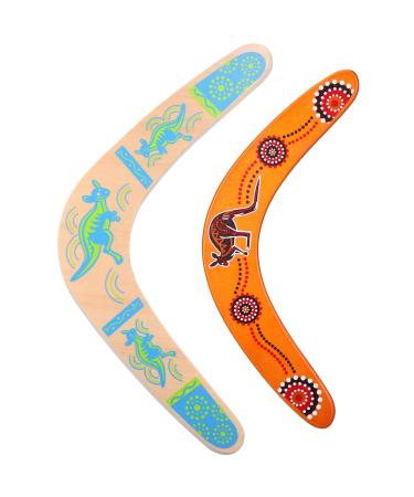 ToddMomy 2 pieces of boomerang for children wooden V-shaped back-shaped Bumerang outdoor flying boomerang toys for children