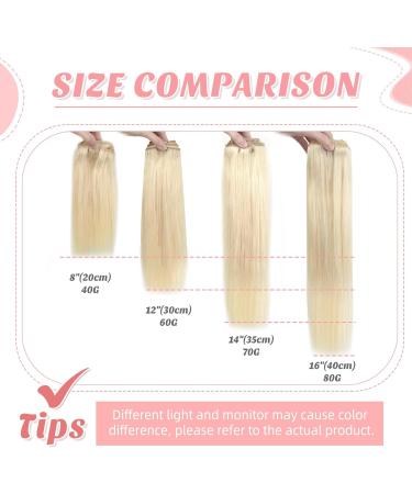 24 Seamless Human Hair Clip in Extensions - Natural Thick Straight Weft - 7 Pieces - T14/60+T14/60# - 100g - Women's Hair Extensions - Buy Online on SooperMarket.com