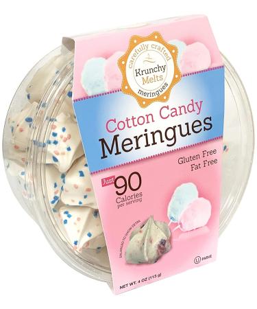 Krunchy Melts Cotton Candy Meringue Cookies - Fat Free, Gluten Free, Nut Free - 90 Calories - Low Calorie Sweet Treats - Buy Online on SooperMarket.com