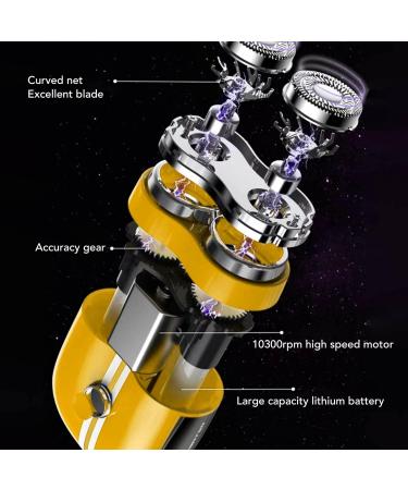 Mini Electric Beard Trimmer - IPX7 Waterproof Type C Charging Dual Use for Travel - Small Shaver in Yellow - Buy Online on SooperMarket.com