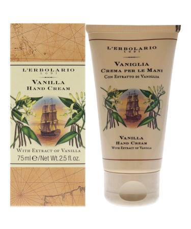 L'Erbolario Vanilla Hand Cream - Scented Hand Lotion for Toning and Softening - Daily Moisturizer with Macadamia and Sunflower Oils - Cruelty Free Hand Cream with Delicate and Light Texture - 2.5 oz