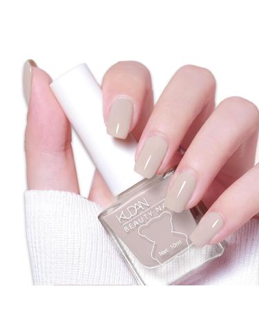 TBeautfave Milk White Nail Varnish Apricot Nail Polish Quick Dry Long Lasting Nail Polish Non-Toxic Nude Nail Polish No Need Cure Polish Nail Varnish at Home Manicure 21 Camel