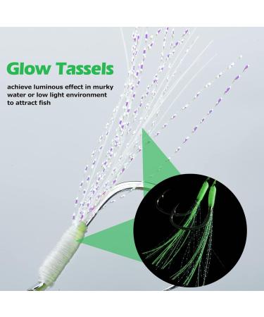 Goture Double Fishing Assist Hooks Kit - Glow Hook Slow Fast Fall Jigs - Lead Vertical Jigging Lures - Pack of 5 Luminous #2/0 (5pcs) - Buy Online on SooperMarket.com
