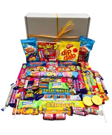 Valentines Retro Sweets Box Over 60 sweets Pick N Mix The Ultimate Sweets Selection Box Sweet Hamper Present - Gift Wrapped & Personalised Message Christmas Sweet & Chocolates Gift