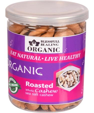 Blessfull Healing Organic Natural Vegan Sea Salt Roasted Whole Cashew Nuts Crunchy Kaju 300 Gram - Buy Online on SooperMarket.com