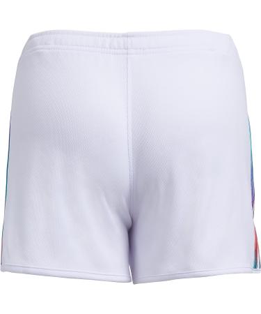 adidas Girls' Large White 3 Stripe Mesh Shorts with Elastic Waistband - Buy Online on SooperMarket.com