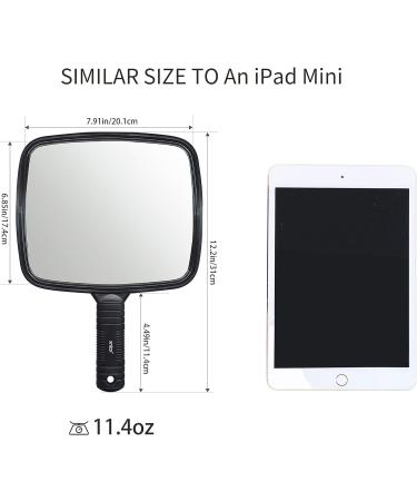 Xnicx Professional Hand Mirror - Barbers Shaving Salon Tool for Travel and Festivals - Compact Black Mirror with Handle - Buy Online on SooperMarket.com