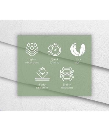 White Cotton Bath Towels Set - Pack of 6 | 24x48 Inch Ultra Soft Spa Towels | 100% Cotton Hotel Collection Towels for Bathroom | Workout Towels - PK 6 - Buy Online on SooperMarket.com