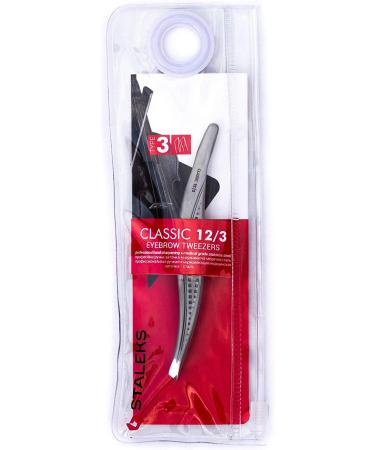 Staleks P-12 Eyebrow Tweezers with PVC Case | Precision Plucking Tool | 9.5 cm Length | International Shipping Available - Buy Online on SooperMarket.com