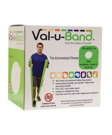 Val-U-Band Latex Free Exercise Band Lime Lime: Medium 50 yard: Box Latex-Free