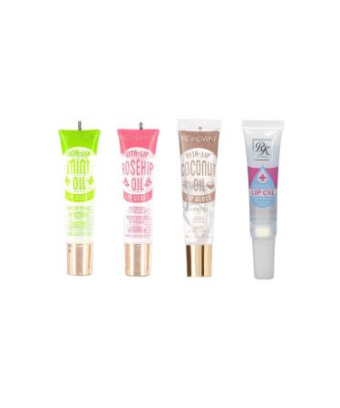 Ruby Kisses Hydrating Lip Oil & Broadway Vita-Lip Clear Lip Gloss (4 PACK)