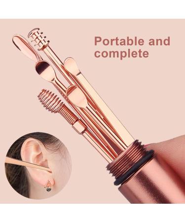Stainless Steel Earwax Removal Kit with Storage Box - Rose Gold/Golden - Buy Online on SooperMarket.com