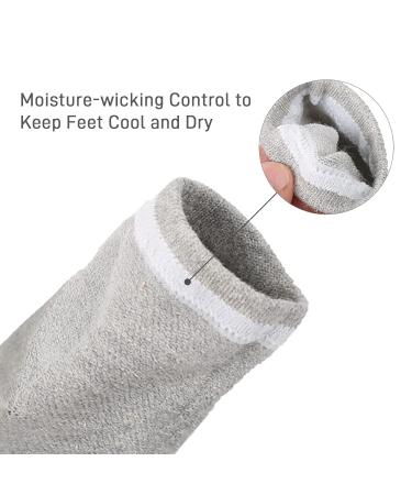 Wookite Moisturizing Heel Socks Gel - Open Toe Spa Foot Care for Dry Cracked Heels - 4 Pairs for Men & Women - Gray - Buy Online on SooperMarket.com
