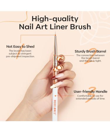 Modelones Nail Art Brushes Set - Super Fine Thin Liner Brushes (7/11/15/20mm) for Gel Nail Art & Design - Perfect Gift for Women - Buy Online on SooperMarket.com