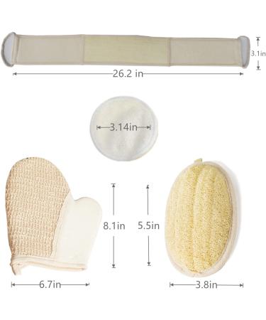 ATTEASAY Exfoliating Loofah Back Scrubber - 5 Pack | Eco-Friendly Biodegradable Body Scrubber Set for Women and Men - Buy Online on SooperMarket.com