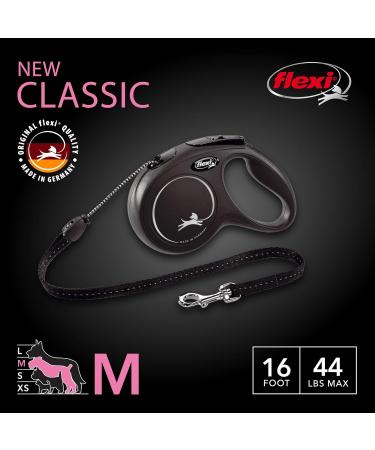 Buy Flexi Classic Retractable Dog Leash - Ergonomic Durable Tangle-Free for Dogs Up to 20 kg - 4.8 m | Size M Black - Buy Online on SooperMarket.com
