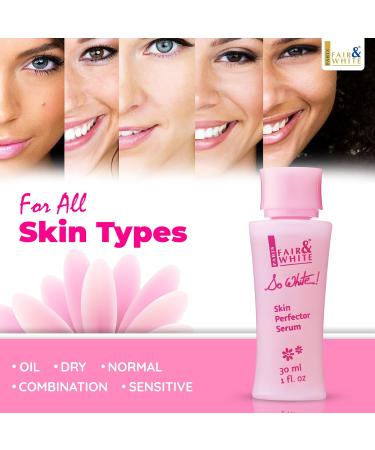 Fair and White So White Skin Brightening Serum 30ml | Face Elbows Knees Feet | Kojic Acid & Castor Oil - International Shipping - Buy Online on SooperMarket.com