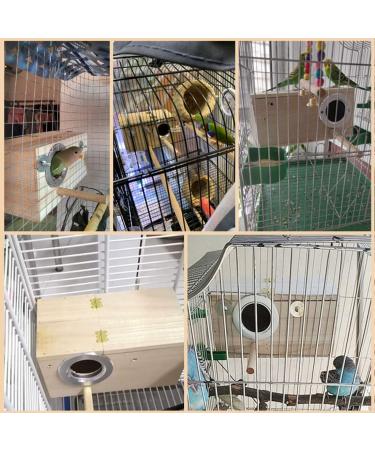 PINVNBY XL Parakeet Nesting Box for Parrots - Wood Breeding House for Lovebirds, Cockatoos, Budgies, Finches, Canaries, and Medium-Sized Birds - 13.4x6.9x7.7inches - Buy Online on SooperMarket.com