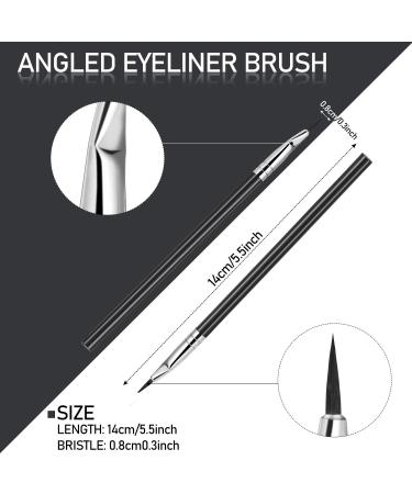 12 Pieces Angled Eyeliner Brushes - Lightweight & Fine Bent Angle for Precise Makeup Application - Buy Online on SooperMarket.com