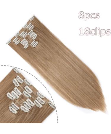 23 Clip In Hair Extensions Set - Heat Resistant, Ash&Bleach Blond - 8 Pcs Full Head - Straight 23 Inch - Buy Online on SooperMarket.com