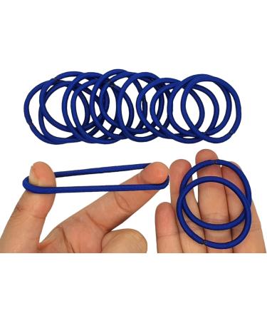 12 PCS 3mm Elastic Hair Bands - No Metal Ponytail Holders in Royal Blue for Women, Men, Girls, Kids - Buy Online on SooperMarket.com