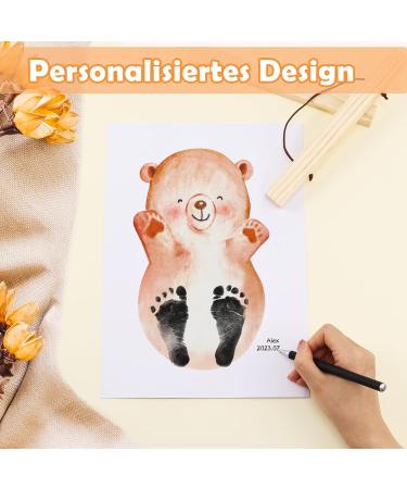 Togou2s Baby Footprint & Handprint Set - 2pcs Baby Stamp Cushion for Baby Shower Gift (0-6 Months) - Non-Contact Color Prints - Ideal Kinderzimmer Decoration - Buy Online on SooperMarket.com