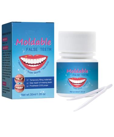 30 ml Tooth Repair Kit Temporary Teeth Replacement Kit - Moldable Thermal Fitting Beads for Filling Fix Missing and Broken Tooth or Adhesive Denture Fake Teeth