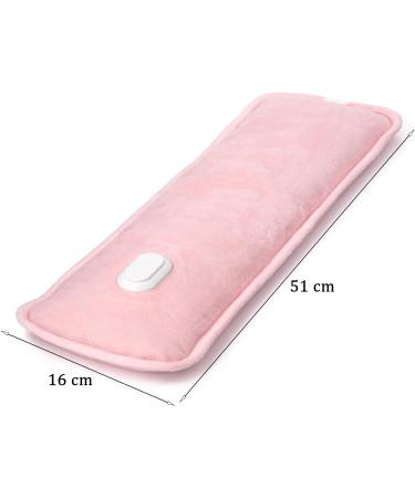 Rechargeable Electric Hot Water Bottle Hand Warmer with Massage Heat Pad - Pink (51x16cm) - Buy Online on SooperMarket.com