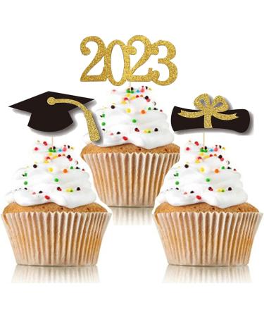 48pcs 2023 Graduation Cupcake Toppers Baking Decoration Exquisite Grad Cap Set Appetizer Picks For Graduation Party Graduation Toppers 2023 - Buy Online on SooperMarket.com
