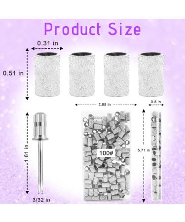 100Pcs 100Grit Nail Sanding Bands for Nail Drill | Medium Sanding Bands with Mandrel Bits | Zebra Sanding Bands 150Grit | Ideal for Acrylic Nails, Gel Manicures, and Pedicures - Buy Online on SooperMarket.com