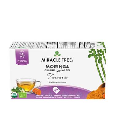 Miracle Tree Moringa Organic Superfood Tea with Turmeric - Caffeine Free, 25 Tea Bags - Buy Online on SooperMarket.com