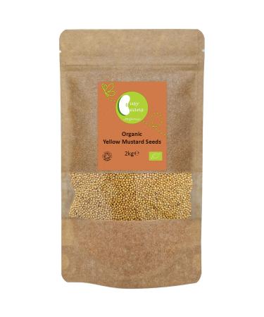 Organic Yellow Mustard Seeds - Certified Organic - by Busy Beans Organic (2kg)