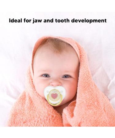 Baby Pacifier Set - Silicone Bling Pacifiers for Comfort & Sleep | Exquisite White Design | Shop Internationally - Buy Online on SooperMarket.com