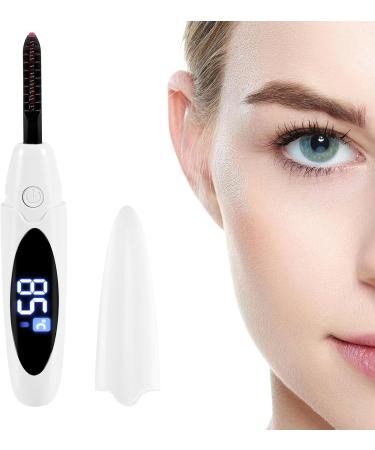 BYCUFF Electric Heated Eyelash Curler USB Charge Makeup Curling Kit Long Lasting Natural Eye Lash Curler White - Buy Online on SooperMarket.com