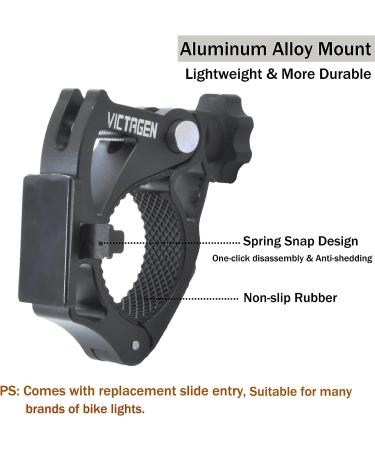 VICTAGEN Aluminum Bike Light Mount - Easy Install, Universal Bracket for Victagen & Other Bike Lights - Durable Metal Holder (1 Pack) - Buy Online on SooperMarket.com