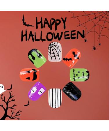 Veeteah Cute Halloween Nails | Artificial Nails Full Stick On Nails False Nails Cute Ghosts Artificial Full Women's Halloween Ghost Press-Ons Fake Nails - Buy Online on SooperMarket.com