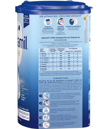 Aptamil Care PRE Infant Milk Powder - 800g | DHA Lactose Only Palm Oil Free - Baby Food from Birth - Buy Online on SooperMarket.com