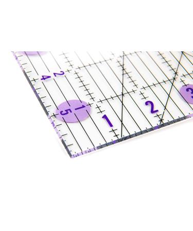 Quilted Bear Quilting Rulers - Transparent Acrylic Non-Slip Patchwork Ruler with Angles - 6 x 12 inches - Buy Online on SooperMarket.com